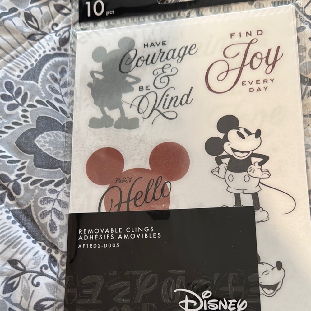 Disney Mickey Mouse Inspirational Clings - Black, Red, Gray